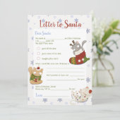 Weihnachtsbrief an den Weihnachtsmann Einladung (Stehend Vorderseite)