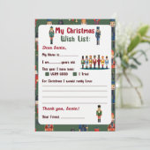 Weihnachtsbrief an den Weihnachtsmann - Nutcracker Einladung (Stehend Vorderseite)