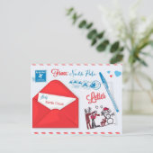 Weihnachtsbrief an den Weihnachtsmann Postkarte (Stehend Vorderseite)