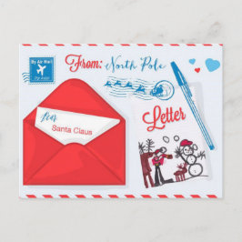 Weihnachtsbrief an den Weihnachtsmann Postkarte
