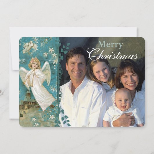 Weihnachtsbrief auf Back Angel Weihnachtskarten Einladung (Vorderseite)