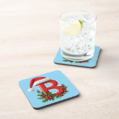 🎄 Weihnachtsbrief B Monogramm Geschenk für Home B Getränkeuntersetzer (Rechte Seite)