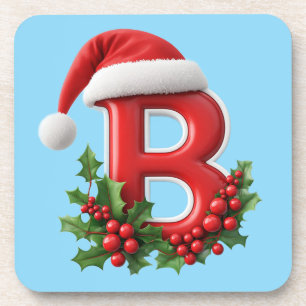 🎄 Weihnachtsbrief B Monogramm Geschenk für Home B Getränkeuntersetzer