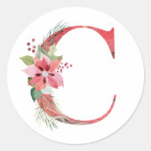 Weihnachtsbrief C Runder Aufkleber (Vorderseite)