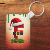 Weihnachtsbrief F mit Weihnachtskranzakzent 🎅 Schlüsselanhänger (Rückseite)