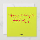 Weihnachtsbrief Feiertagskarte (Rückseite)