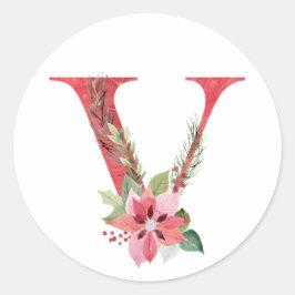 Weihnachtsbrief für Wasserfarben V Runder Aufkleber