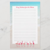 Weihnachtsbrief Linierte Papier Flamingos Design (Vorderseite)