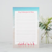 Weihnachtsbrief Linierte Papier Flamingos Design (Stehend Vorderseite)