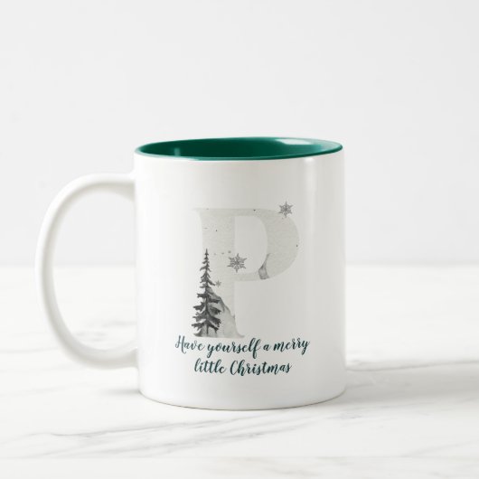 Weihnachtsbrief P Alphabet Kaffee Tasse (Links)