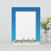 Weihnachtsbrief Papier - Design von Santa in Sleig (Stehend Vorderseite)