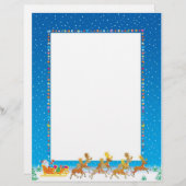 Weihnachtsbrief Papier - Design von Santa in Sleig (Vorne/Hinten)