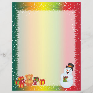 Weihnachtsbrief Papier - Lächelnder Schneemann
