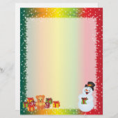 Weihnachtsbrief Papier - Lächelnder Schneemann (Vorne/Hinten)