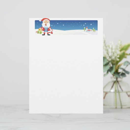 Weihnachtsbrief-Papier - Santa Banner (Stehend Vorderseite)