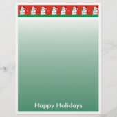 Weihnachtsbrief Papier - Schneemann-Grenze (Vorderseite)