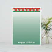 Weihnachtsbrief Papier - Schneemann-Grenze (Stehend Vorderseite)