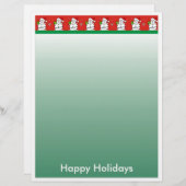 Weihnachtsbrief Papier - Schneemann-Grenze (Vorne/Hinten)