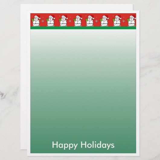 Weihnachtsbrief Papier - Schneemann-Grenze (Vorne/Hinten)