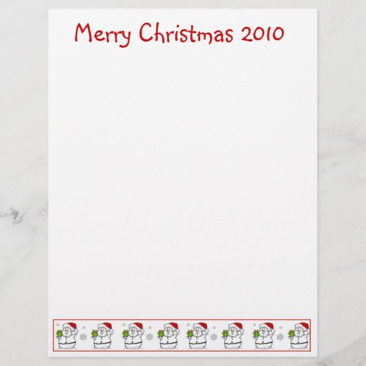 Weihnachtsbrief Papier - Snowman Frohe Weihnachten (Vorderseite)