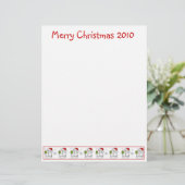 Weihnachtsbrief Papier - Snowman Frohe Weihnachten (Stehend Vorderseite)