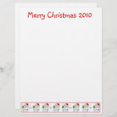 Weihnachtsbrief Papier - Snowman Frohe Weihnachten (Vorne/Hinten)