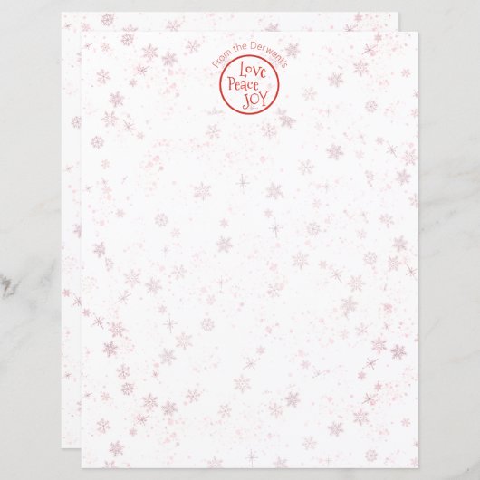 Weihnachtsbrief Persönliche Feiertage Liebe Friede (Vorne/Hinten)