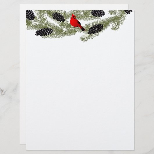 Weihnachtsbrief - Roter Kardinal (Vorne/Hinten)