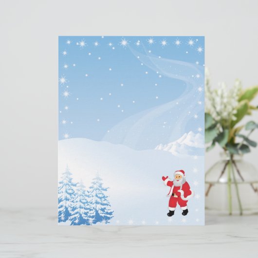 Weihnachtsbrief - Santa Wave (Stehend Vorderseite)