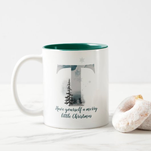 Weihnachtsbrief T Alphabet Kaffee Tasse (Mit Donut)