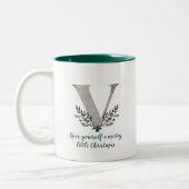 Weihnachtsbrief V Alphabet Kaffee Tasse (Links)