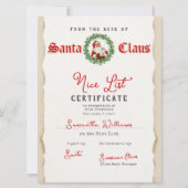 Weihnachtsbrief von Santa Nice List Urkunde (Rückseite)