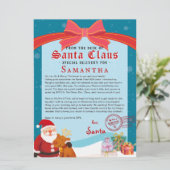 Weihnachtsbrief von Santa Nice List Urkunde (Stehend Vorderseite)