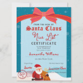 Weihnachtsbrief von Santa Nice List Urkunde (Rückseite)