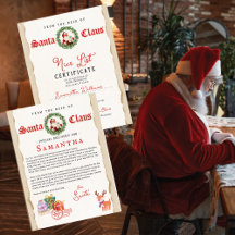 Weihnachtsbrief von Santa Nice List Urkunde
