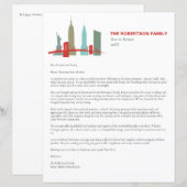 Weihnachtsbrief Vorlage New York Skyline (Vorne/Hinten)