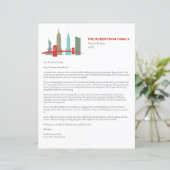 Weihnachtsbrief Vorlage New York Skyline (Stehend Vorderseite)