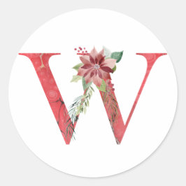 Weihnachtsbrief W Runder Aufkleber