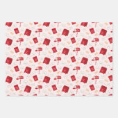 Weihnachtsbriefe, Briefe und Streifen am Nordpol Geschenkpapier Set (Vorderseite)