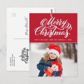 Weihnachtsbriefe für Fotos Postkarte (Vorne/Hinten)