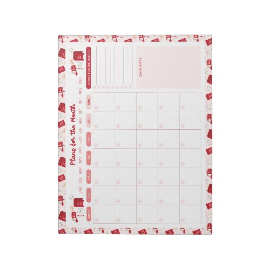 Weihnachtsbriefe Monatlich zu tun Planen Notepad Notizblock (Rotiert)