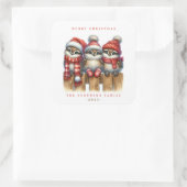 Weihnachtsbriefe Quadratischer Aufkleber (Tasche)