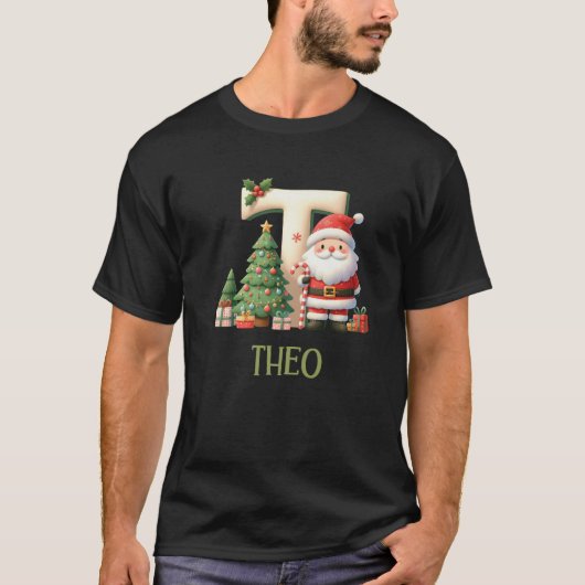 Weihnachtsbriefe Theo Winter Letter Boys Vorname T-Shirt (Vorderseite)