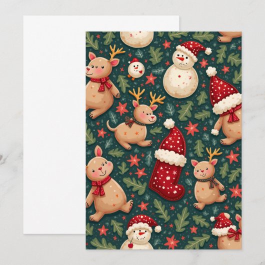 Weihnachtsbriefkarte Save The Date (Vorne/Hinten)