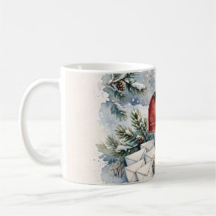 Weihnachtsbriefkasten-Geschenk-Watercolor-Schneebr Kaffeetasse