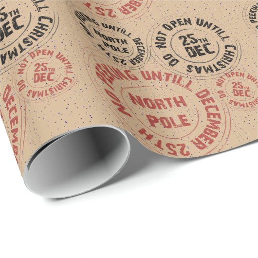 WeihnachtsBriefmarken, die Papper einwickeln Geschenkpapier (Rolleneckpunkt)