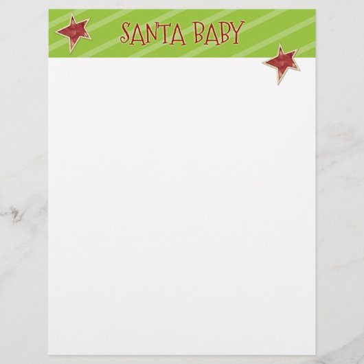 Weihnachtsbriefpapier - Santa Baby Stars (Vorderseite)