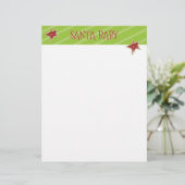 Weihnachtsbriefpapier - Santa Baby Stars (Stehend Vorderseite)