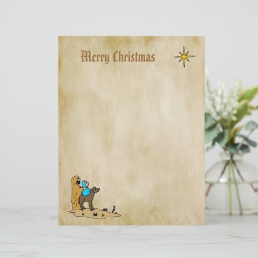 Weihnachtsbriefpapier - Stern von Bethlehem (Stehend Vorderseite)