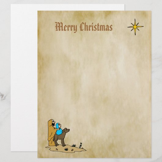 Weihnachtsbriefpapier - Stern von Bethlehem (Vorne/Hinten)